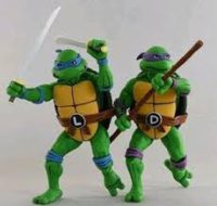 NECA TMNT Ninja Turtles Leonardo & Donatello Cartoon 2 Pack