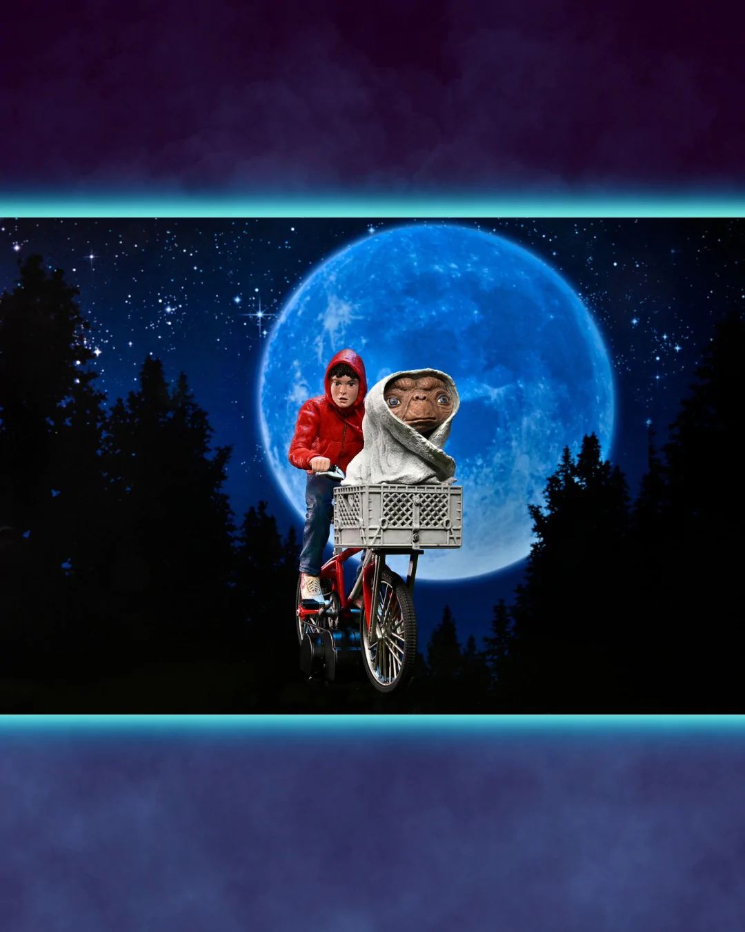 E.T. The Extra-Terrestrial 40th Anniversary Elliott & E.T. on Bicycle 7″  Scale Action Figure – Kapow Toys
