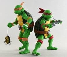 NECA TMNT Ninja Turtles Michelangelo & Raphael Cartoon 2 Pack -0